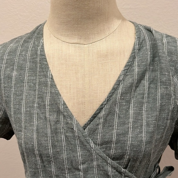 Wrap Linen Blouse - Picture 2 of 4